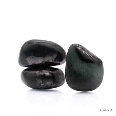 Néphrite avec magnétite ' Jade magnétique ' - Pierre roulée - Taille M