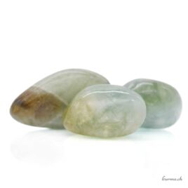 Prasiolite naturale ricristallizzata in quarzo - pietra burattata  Taglia M