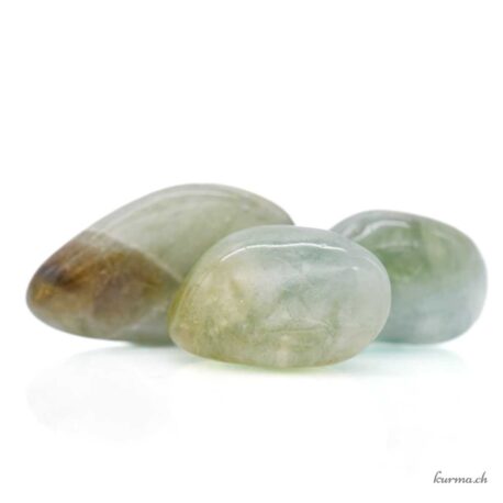 Prasiolithe naturelle recristallisée en quartz - Pierre roulée - Taille M