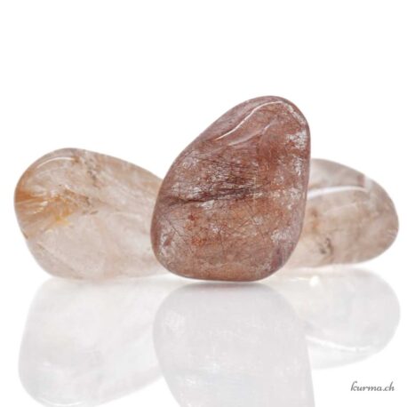 Quartz rutile foncé - Pierre roulée - Taille XL