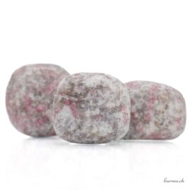 Rubellite claire - Tourmaline rose sur granit - Pierre roulée - Taille M