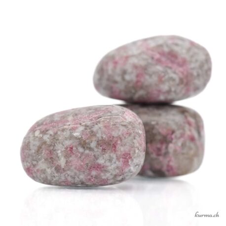 Rubellite claire - Tourmaline rose sur granit - Pierre roulée - Taille L