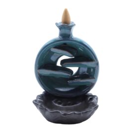 Encens Krishan - Sacré coeur de Jésus Porte-Encens Backflow - Céramique - Cascade donut