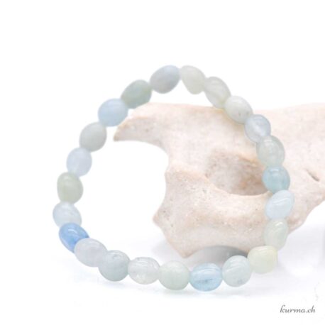 Bracelet Aigue-marine nuggets 8-10mm
