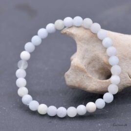 6.5mm matte aquamarine bracelet