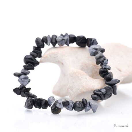 Bracelet Obsidienne flocon de neige éclats