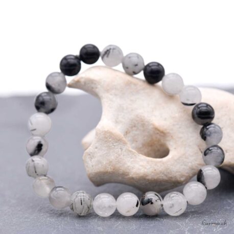 Bracelet Quartz-Tourmaline 8-8.5mm