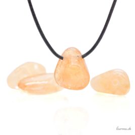 Citrin (erhitzter Amethyst) – Durchbohrter Steinanhänger