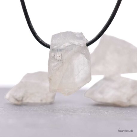 Pierre de Lune blanche brute - Pendentif en pierre percée