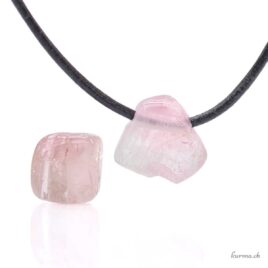 Tourmaline rose  mini - Pendentif en pierre percée